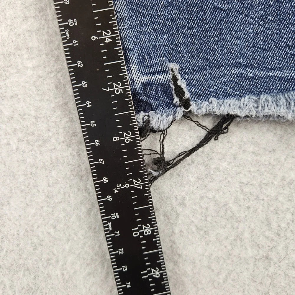 Old Navy Rockstar Super Skinny‎ Button Fly Ankle Jeans Raw Hem Blue Womens 18